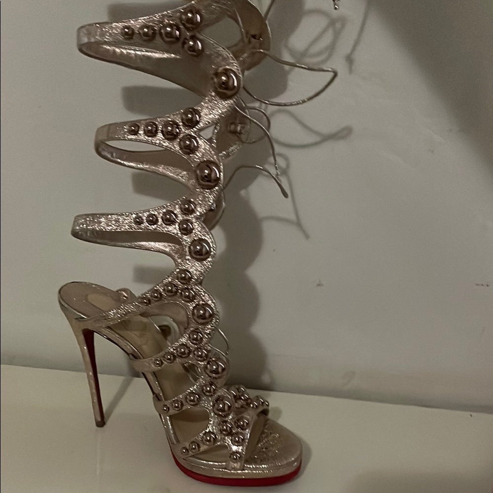 Christian Louboutin Gold Strappy Heels